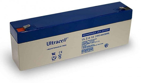 ULTRACELL 12V 2,4Ah 12V, 2.4Ah, zselés, ólom akkumulátor, gondozásmentes, 178x35x66mm, 0.89kg.