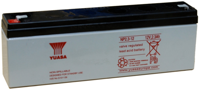 YUASA 12V 2,3Ah 12V, 2.3Ah, zselés, ólom akkumulátor, gondozásmentes, 178x34x64mm, 0.95kg.