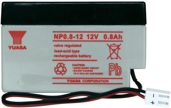 YUASA 12V 0,8Ah 12V, 0.8Ah, zselés, ólom akkumulátor, gondozásmentes, 96x25x61.5mm, 0.35kg.