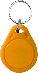 S. AM KeyTag No.3 13.56 MHz sárga Kulcstartós Proximity tag, lapos csepp alakú, F08, 13.56 MHz sárga.