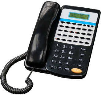 EXCELLTEL CDX-PH202 Rendszertelefon, D265A, CP832-B és TP832 központokhoz, LCD, kihangosítás, funkciógombok, fekete.