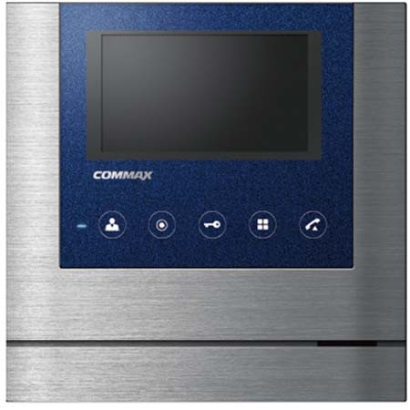 COMMAX CDV-43M Video kaputelefon beltéri egység, 4.3", , TFT-LCD, 4 vezetékes, kék és ezüst, fém.