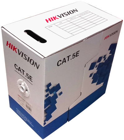 Tömör 4 x 2 x 0,45 UTP CAT.5e HIKVISION 305m CAT.5e, tömör, fali, PVC köpeny, 305m/tekercs, dobozolt, szürke.