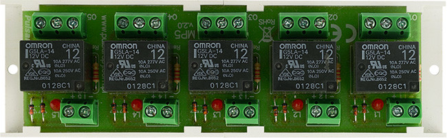 PULSAR AWZ520 relé modul Relépanel, 5 db NO/NC relé, 10-14 VDC, 2 A.