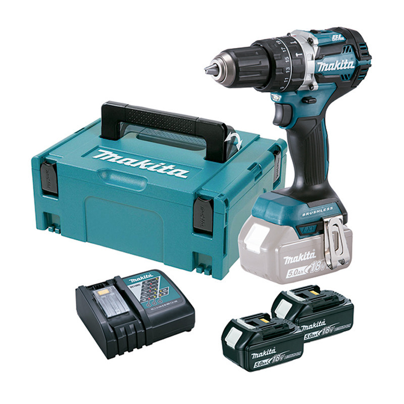 Makita akkus ütvefúró-csavarbehajtó 2x5,0Ah 18V Li-ion BL 60Nm + MAKPAC koffer