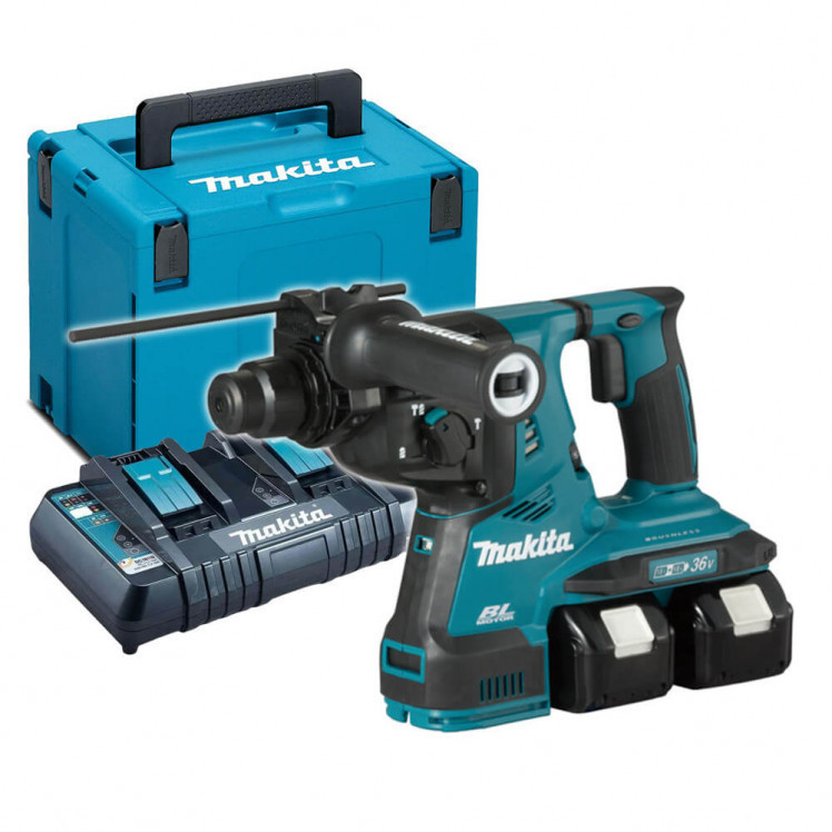 Makita akkus SDS-PLUS fúró-vésőkalapács 2x5,0Ah 2x18V LXT Li-ion BL 2,8j + MAKPAC koffer