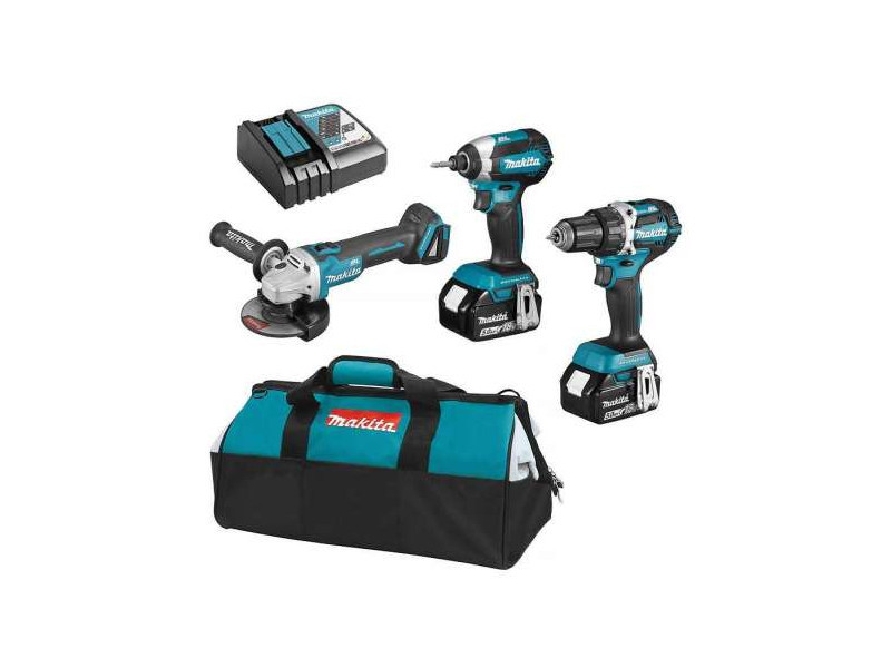 Makita gépszett DDF484+DGA506+DTD153 2x5,0Ah 18V LXT Li-ion BL