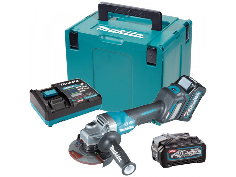 Makita sarokcsiszoló 125mm 40V max XGT Li-ion BL AWS + FÉK 2x4,0Ah