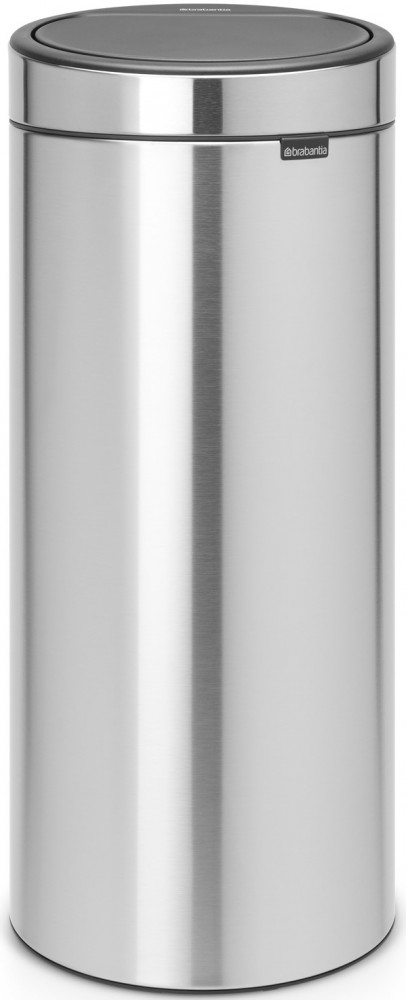 Brabantia Touch Bin New Soft-Touch nyomófedeles hulladékgyűjtő belső tartállyal, kerek, 30L - G méret, r.m. acél, selyem