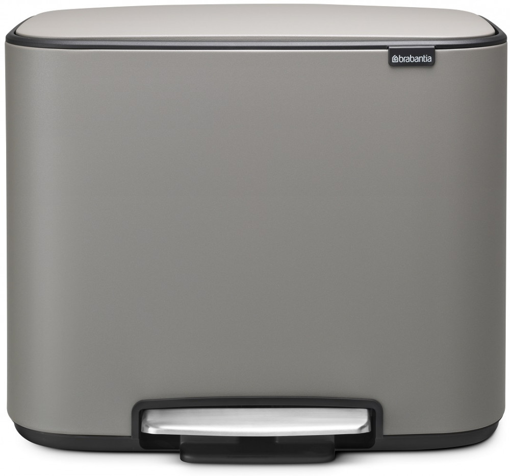 Brabantia Bo Pedal Bin pedálos hulladékgyűjtő szagmentesen záródó Soft-Close fedél, műanyag tartály, 36L - R méret, acél