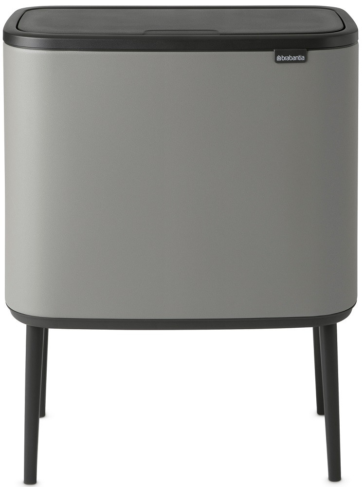 Brabantia Bo Touch Bin nyomófedeles szelektív hulladékgyűjtő, magasított, lábakon álló, műanyag tartály, 11+23L - X+J