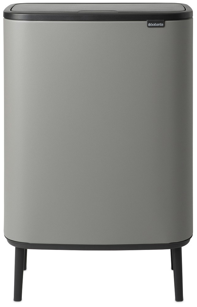 Brabantia Bo Touch Bin Hi hulladékgyűjtő Soft-Close fedéllel, magasított, lábakon álló, műanyag tartály, XXL, 60L