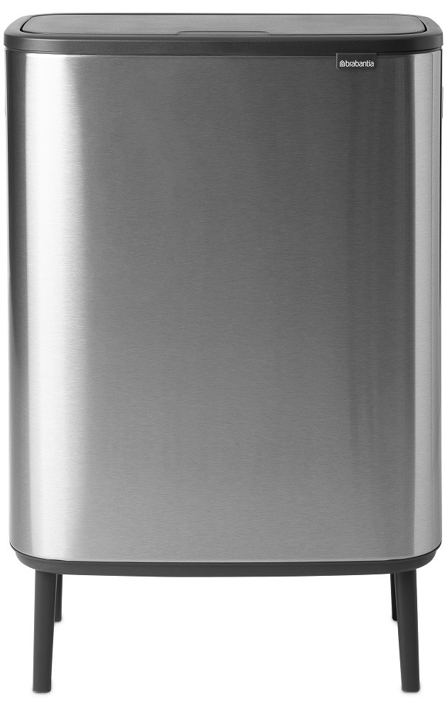 Brabantia Bo Touch Bin Hi szelektív hulladékgyűjtő Soft-Close fedéllel, magasított, lábakon álló, műanyag tartály, XXL,