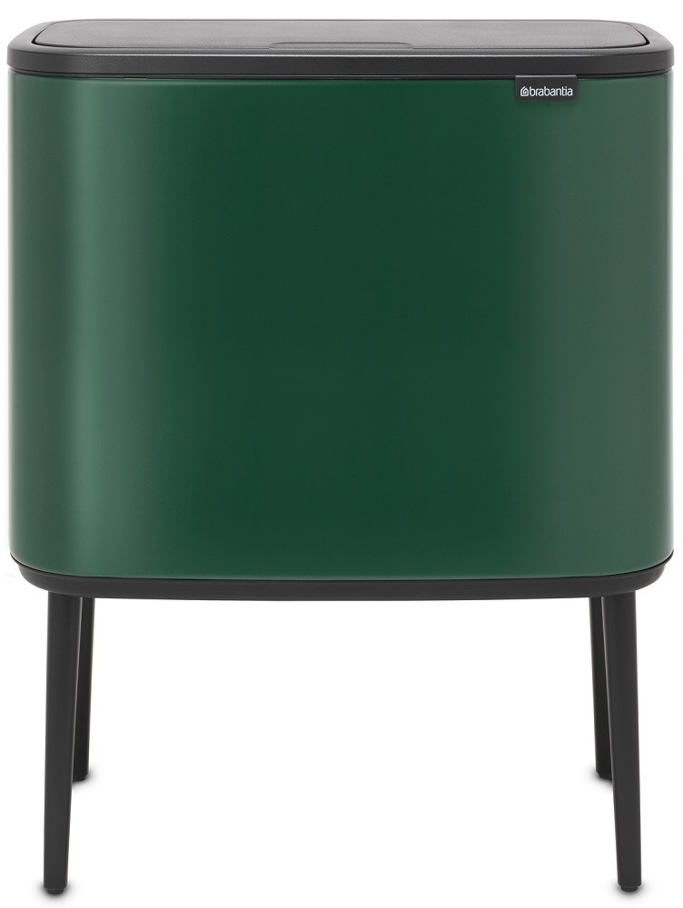 Brabantia Bo Touch Bin nyomófedeles hulladékgyűjtő, magasított, lábakon álló, műanyag tartály, 36L - R méret, acél,