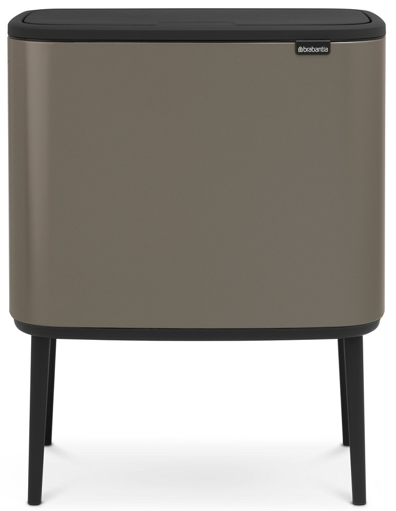 Brabantia Bo Touch Bin nyomófedeles hulladékgyűjtő, magasított, lábakon álló, műanyag tartály, 36L - R méret, acél,