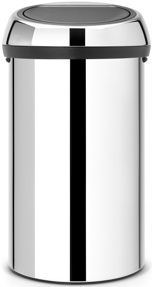 Brabantia Touch Bin nyomófedeles hulladékgyűjtő XXL, 60L - H méret, fényes r.m. acél test, fényes r.m. acél fedő