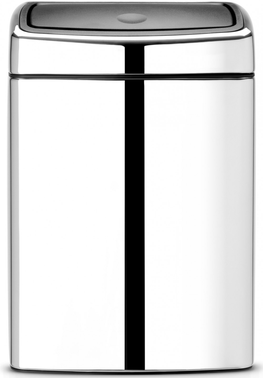 Brabantia Touch Bin fali/álló nyomófedeles hulladékgyűjtő S, szögletes, 10L - C méret, r.m. acél, fényes - 477201