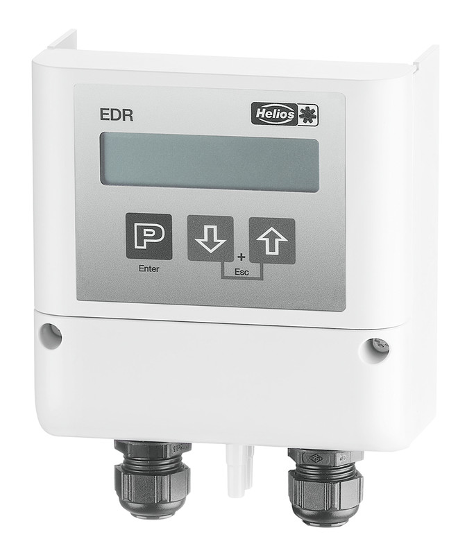 HELIOS EDR: Elektronikus nyomáskülönbségszabályzó, 0-1000 Pa, 10-24V / 0-10V