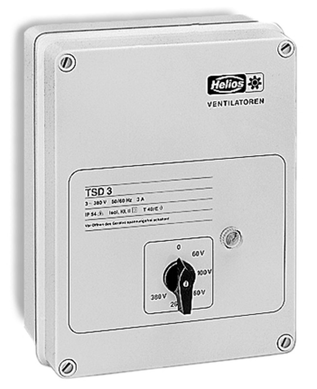 HELIOS TSD 5,5: 5 fokozatú trafós fordulatszámszabályozó, ~3, 400V, max 5,5A