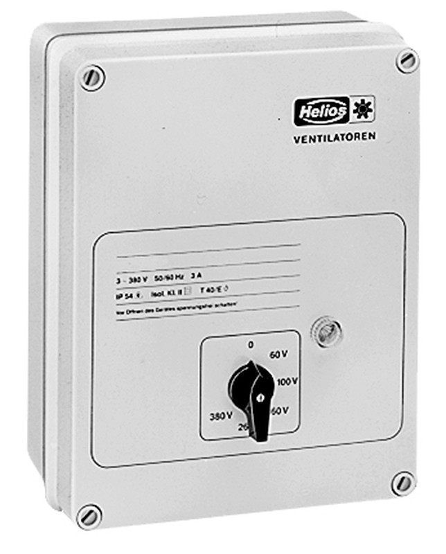 HELIOS MWS 10: Trafós, 5 fokozatú fordulatszámszabályozó, ~1, 230V, thermokontaktos motorvédelemmel, max 10A