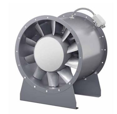 HELIOS AMD 355/4/2 0,4/1,9 kW: Középnyomású axiális csőventilátor, ~3 fázis, 400V, Y/∆ kapcsolás