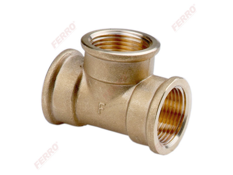 Ferro Sárgaréz T-idom, szűkített, BB, 1"-1/2"