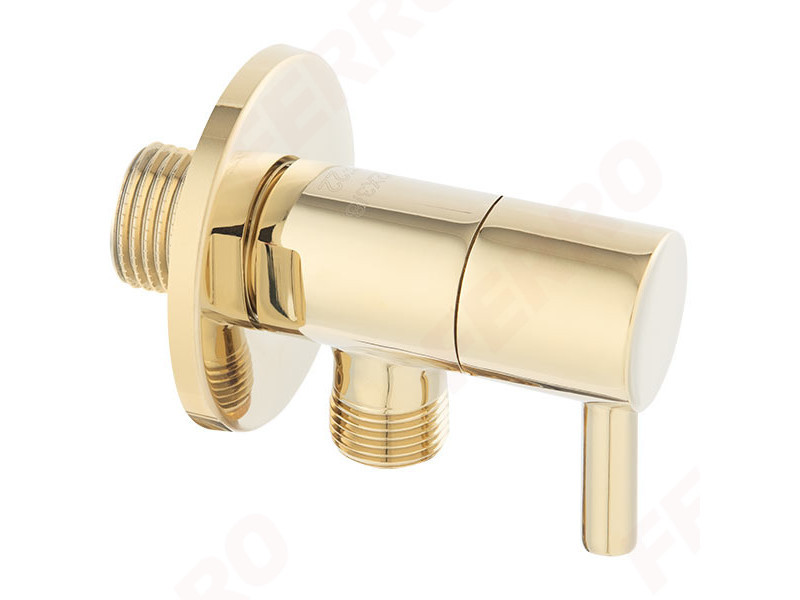 Z295-G - Ferro Rotondo GOLD Sarokszelep 1/2"-3/8" kerámiabetéttel, arany bevonattal