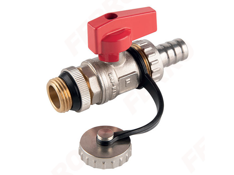 Ferro F-Comfort kazántöltő-ürítő szelep, tömlővéggel, kupakkal, KM, 3/4"