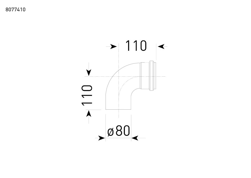 Sime könyök 80/125 90 fok alu Uniqa Revolution