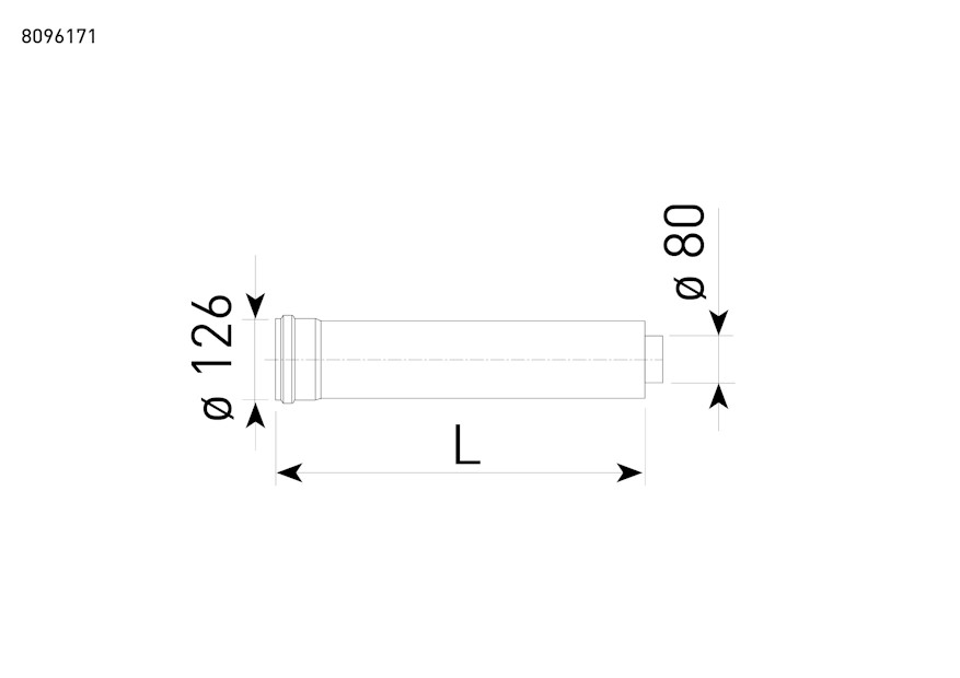 Sime toldócső 80/125 1000mm kondenzációs