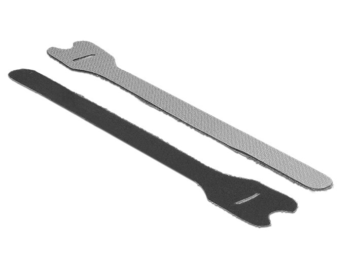 Delock Tépőzáras kábelkötegelő L 240 mm x B 13 mm 10 darab, fekete