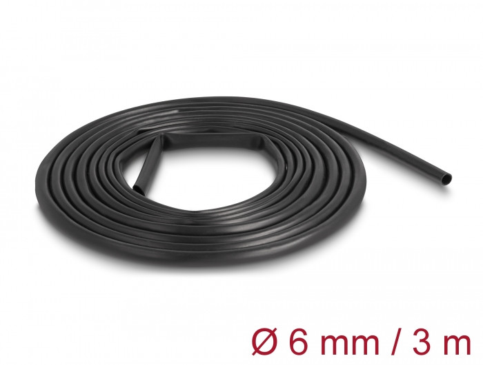 Delock PVC szigetelő borító cső 3 m x 6 mm fekete