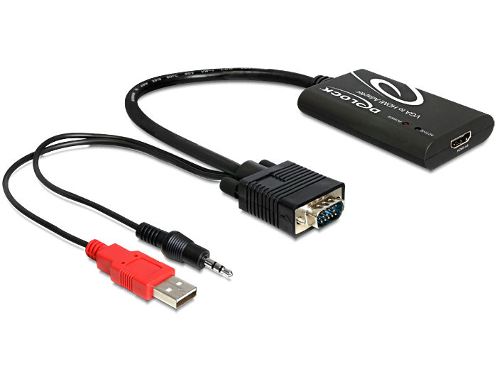 Delock VGA - HDMI adapter audióval