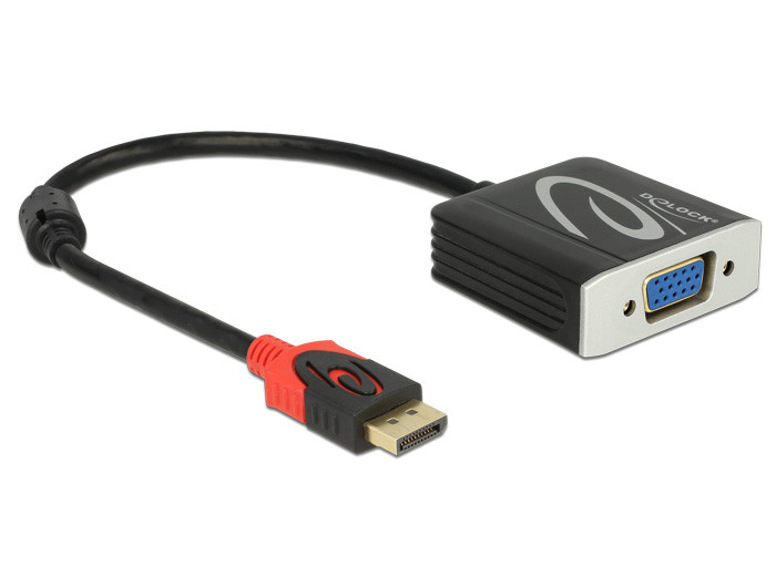 Delock Adapter Displayport 1.2-dugós csatlakozó > VGA-csatlakozóhüvely fekete