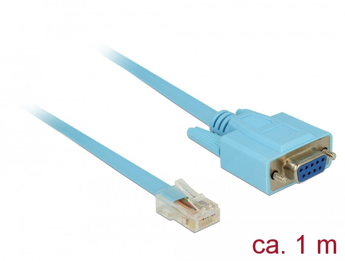 Delock RS-232 DB9 típusú adapter anya > 1 x RS-232 RJ45 soros apa 1 m