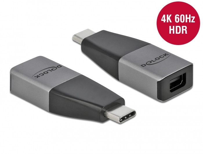 Delock USB Type-C adapter mini DisplayPort (DP Alt Mode) 4K 60 Hz kompakt kialakítású