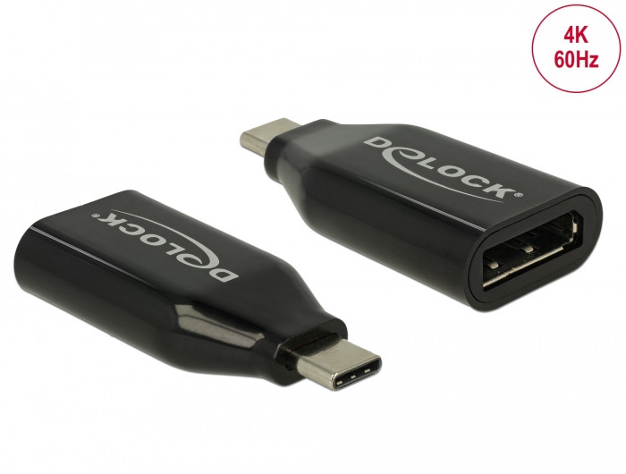 Delock Adapter USB Type-C csatlakozódugóval - DisplayPort csatlakozóhüvellyel (DP váltakozó mód) 4K 60 Hz