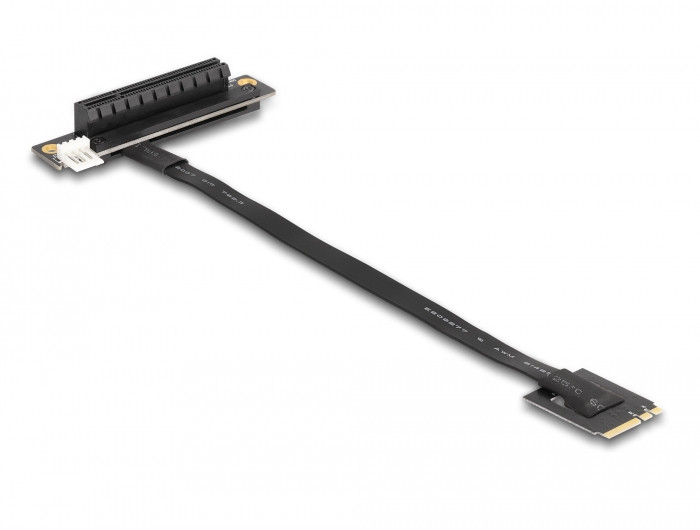 Delock M.2 kulcs A+E - PCIe x8 NVMe adapter hajlított 20 cm hosszú kábellel