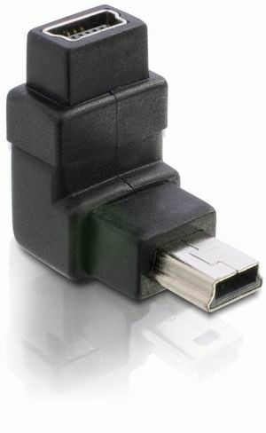 Delock Adapter USB-B mini 5tűs apa/anya 90 , derékszögű, nikkel bevonat