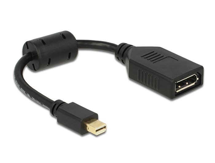 Delock Adapter mini DisplayPort 1.2-dugós csatlakozó > DisplayPort-csatlakozóhüvely 4K fekete