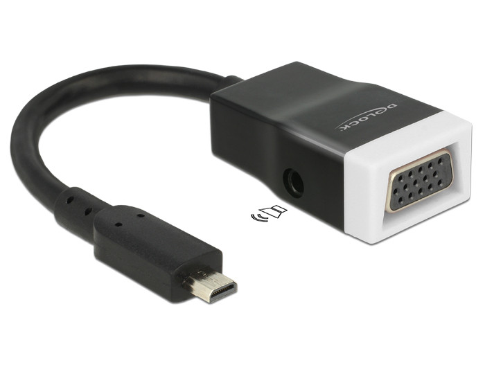 Delock Adapter HDMI-micro D dugó > VGA hüvely audióval