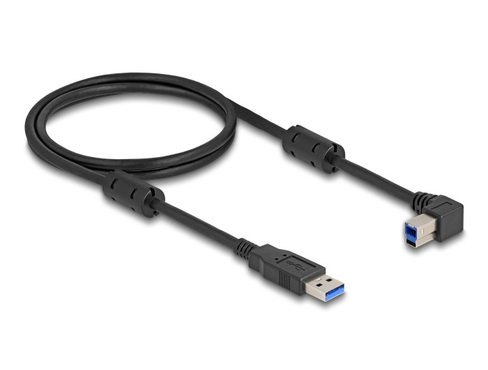 Delock USB 5 Gbps kábel A-típusú apa - B-típusú apa 90 balra hajlítva 1 m