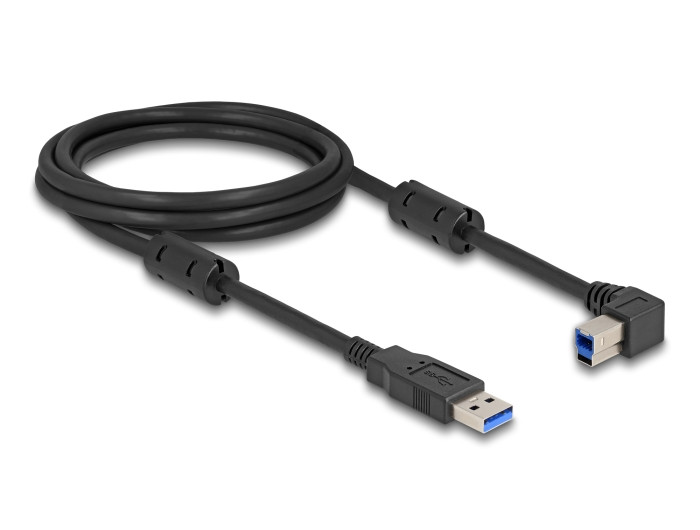 Delock USB 5 Gbps kábel A-típusú apa - B-típusú apa 90 balra hajlítva 2 m