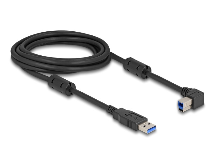 Delock USB 5 Gbps kábel A-típusú apa - B-típusú apa 90 balra hajlítva 3 m