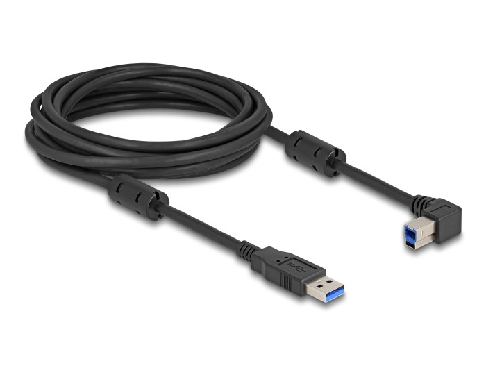 Delock USB 5 Gbps kábel A-típusú apa - B-típusú apa 90 balra hajlítva 5 m