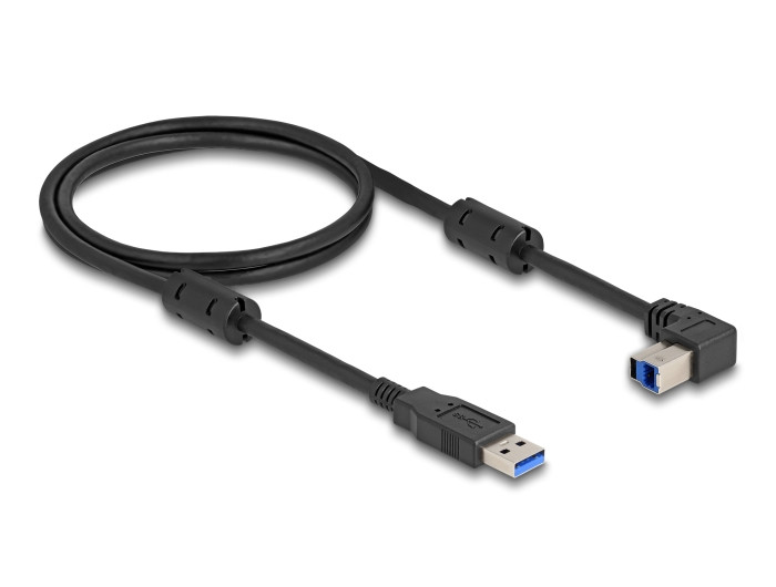 Delock USB 5 Gbps kábel A-típusú apa - B-típusú apa 90 felfelé néző csatlakozóapaval 1 m