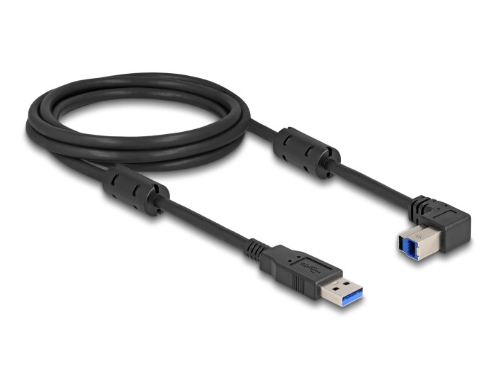 Delock USB 5 Gbps kábel A-típusú apa - B-típusú apa 90 felfelé néző csatlakozóapaval 2 m