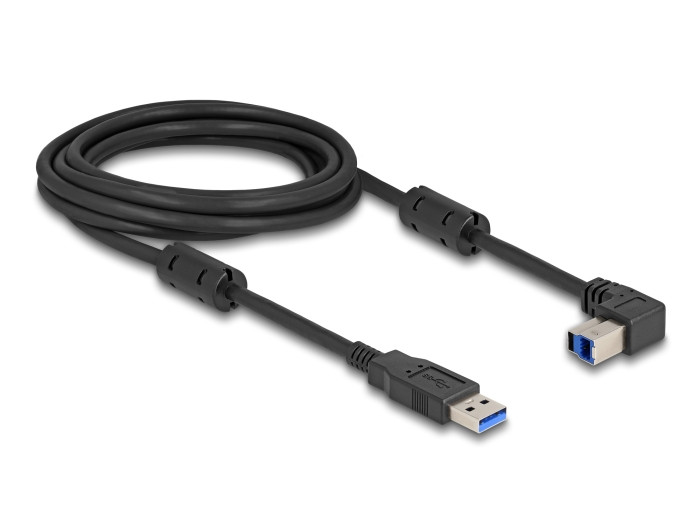 Delock USB 5 Gbps kábel A-típusú apa - B-típusú apa 90 felfelé néző csatlakozóapaval 3 m