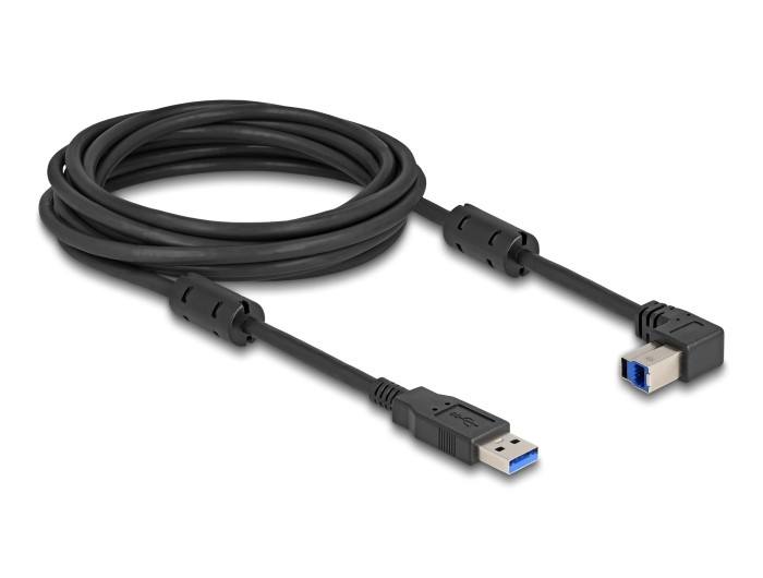 Delock USB 5 Gbps kábel A-típusú apa - B-típusú apa 90 felfelé néző csatlakozóapaval 5 m