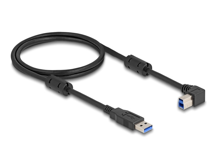 Delock USB 5 Gbps kábel A-típusú apa - B-típusú apa 90 jobbra hajlítva 1 m